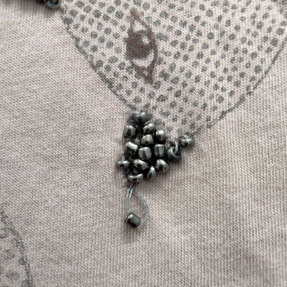 MNG Mango Y2K Pink Beaded T-shirt w/ Bird Print Women's Size S Scoop Neck - Picture 8 of 13